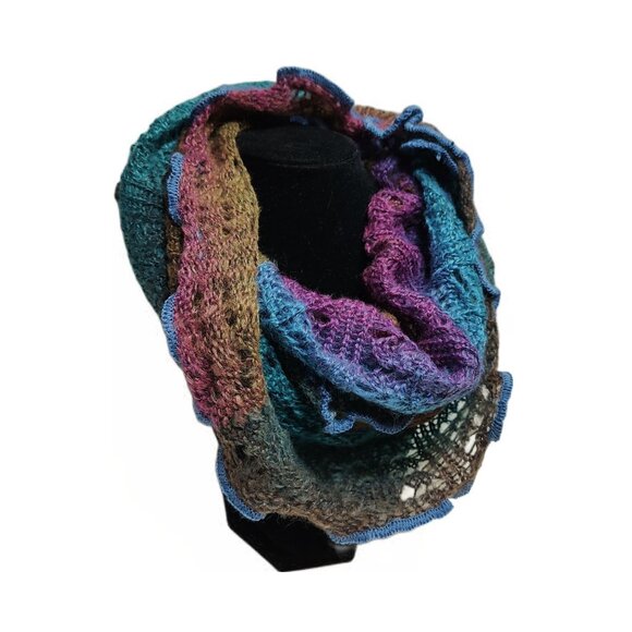 Raffaello Bettini Made In Italy Knit Green Scarf & Multicolor Infinity Scarf - Picture 6 of 9
